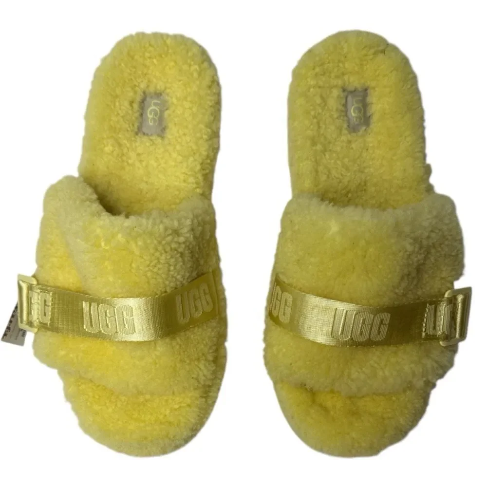 Ugg Fluffita Sherpa Slides In Margarita Yellow. Size 11. NWT.